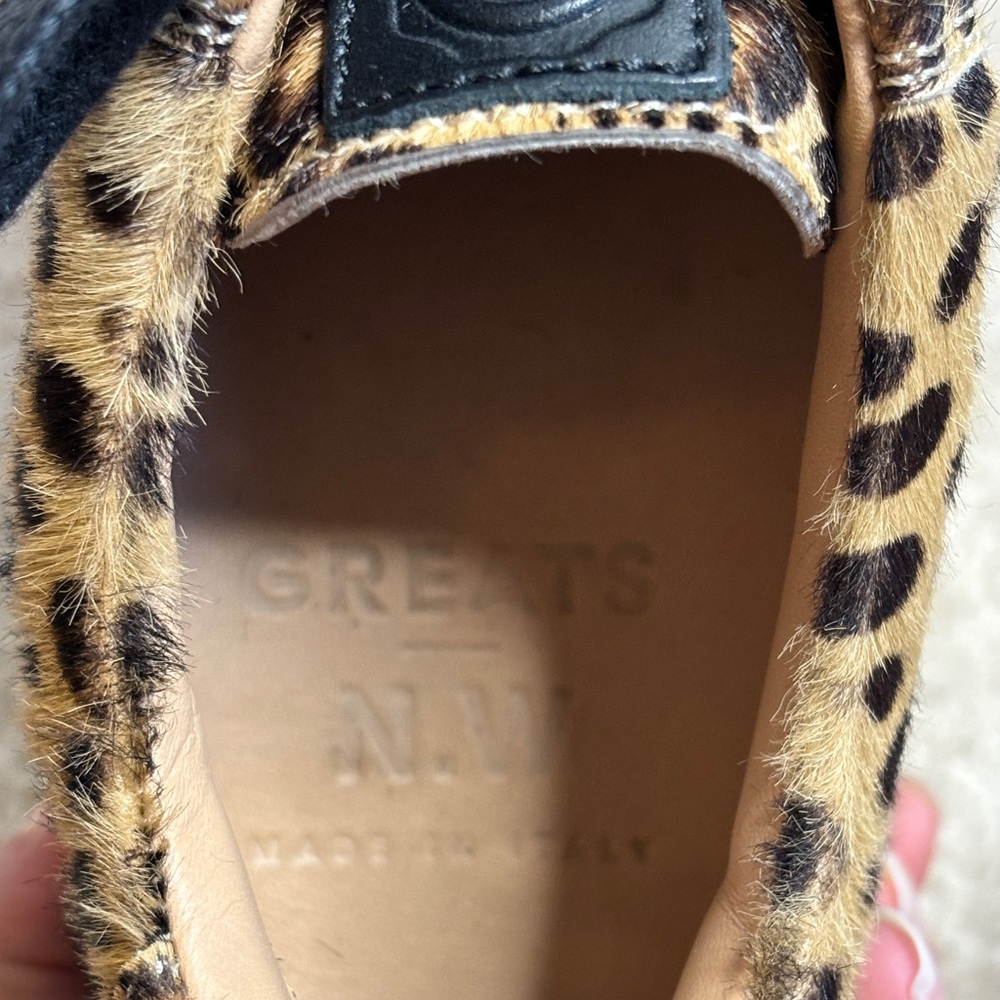 Greats x Nick Wooster Pronto Calf Hair Leopard Print Sneakers Size 38.5 - Picture 10 of 13